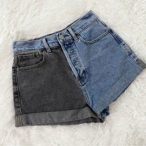 PacSun Black and Blue Denim Shorts